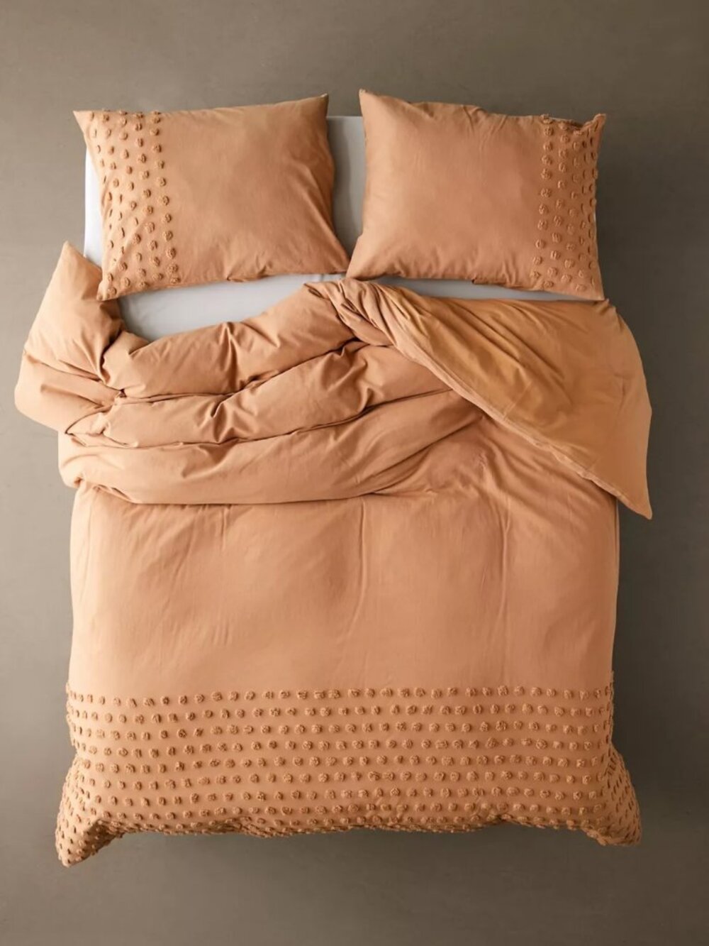 Orange Tufted Dot Duvet Cover
